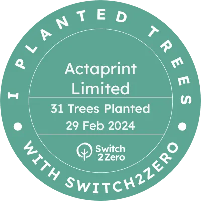 actaprint planted tree badge